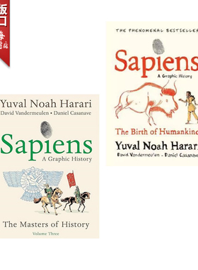 人类简史漫画版本 套装  2册 彩色插图 sapiens: A Brief History of Humankind 从动物到上帝 尤瓦尔·赫拉利 sbt