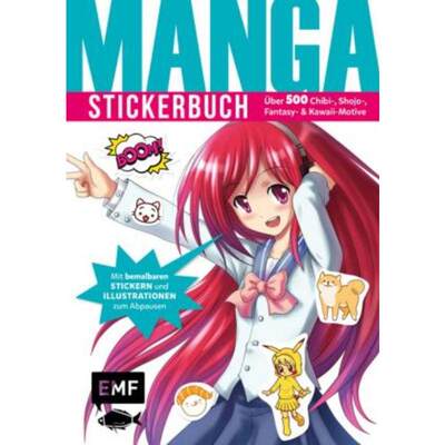 预订【德语】 Manga Stickerbuch:Über 500 Chibi-, Shojo-, Fantasy- und Kawaii-Motive - Mit bemalba