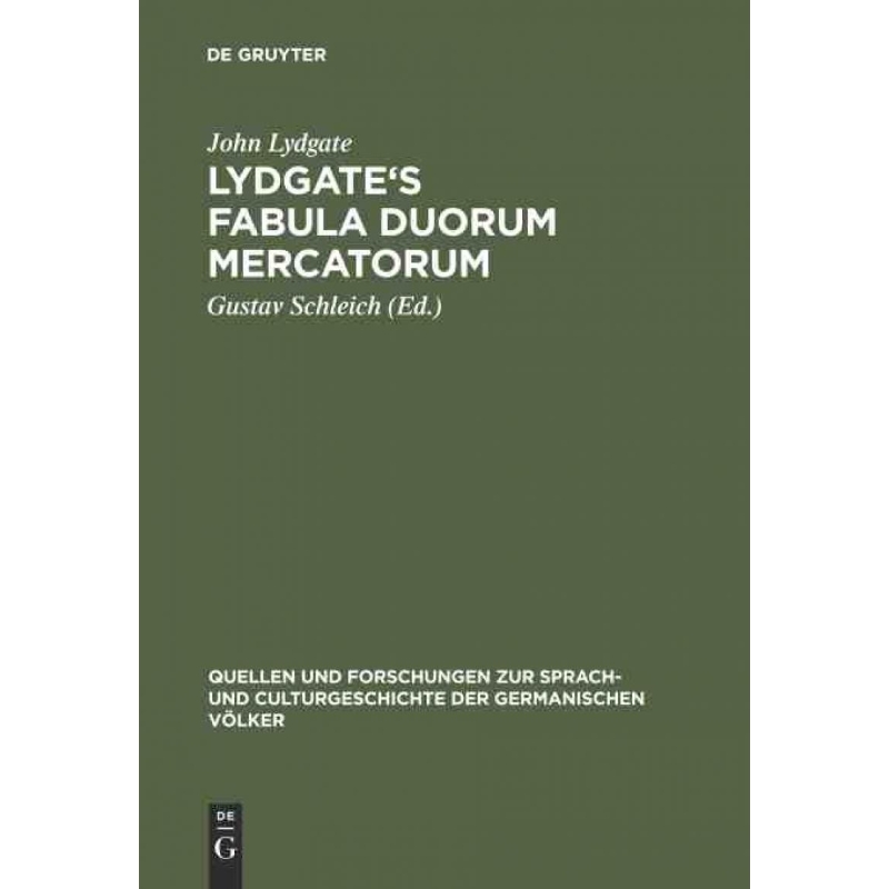 按需印刷DEG Lydgate s Fabula duorum mercatorum[9783110994452] 书籍/杂志/报纸 原版其它 原图主图