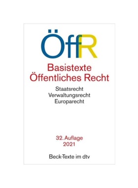 预订不退不换德语Basistexte ?ffentliches Recht:Rechtsstand: 1. August 2021
