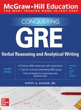 预订McGraw-Hill Education Conquering GRE Verbal Reasoning and Analytical Writing, Se[9781260462531]