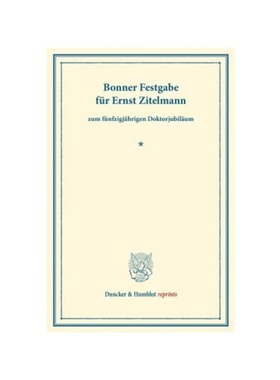 预订【德语】Bonner Festgabe für Ernst Zitelmann:zum fünfzigj?hrigen Doktorjubil?um.