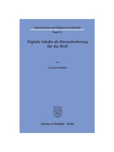 Inhalte als BGB 德语 das Digitale für 预订 Herausforderung