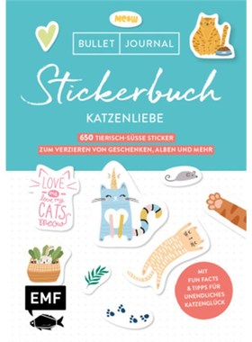 预订【德语】Bullet Journal Stickerbuch - Katzenliebe:650 tierisch-süße Sticker zum Verziere