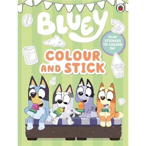 现货 布鲁伊涂色贴纸书 Bluey: Colour and Stick : A colouring-In 英文原版 上海外文 9780241780343