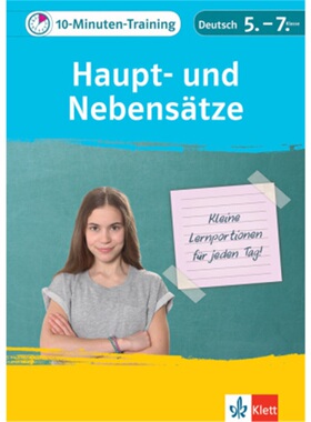 预订【德语】 Klett 10-Minuten-Training Deutsch Grammatik Haupt- und Nebensätze 5.-7[9783129272633]