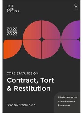 预订Core Statutes on Contract, Tort & Restitution 2022-23