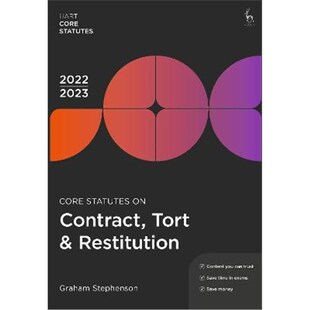 Contract Tort 预订Core 2022 Restitution Statutes
