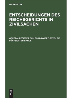 预订【德语】 Generalregister zum einundvierzigsten bis