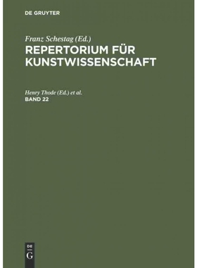按需印刷不退不换DEG Repertorium für Kunstwissenschaft. Band 22[9783111075440]