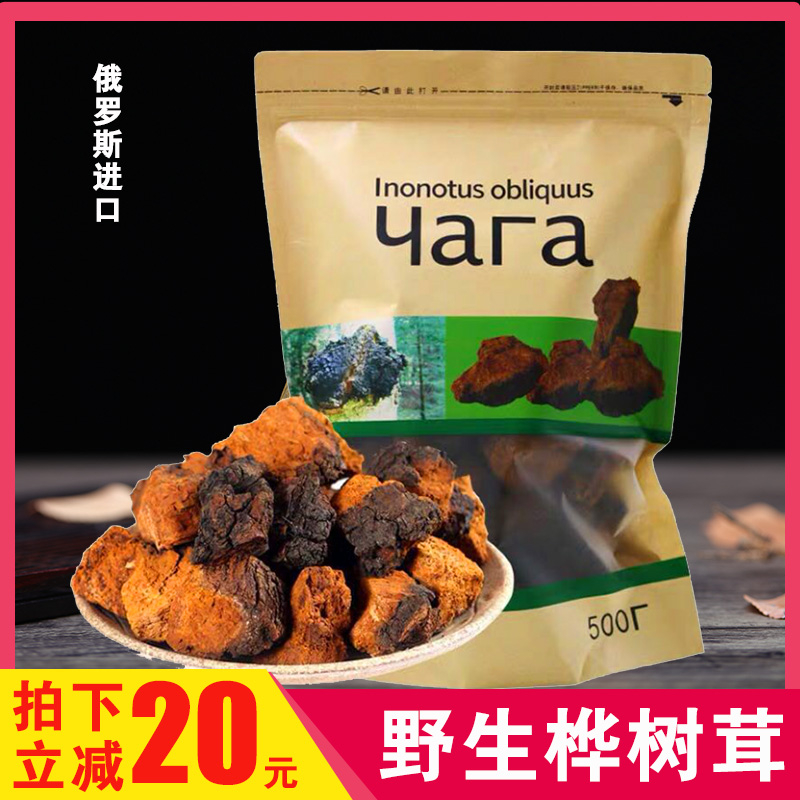 桦树茸俄罗斯进口野生华树茸白桦茸的功效和作用长白山