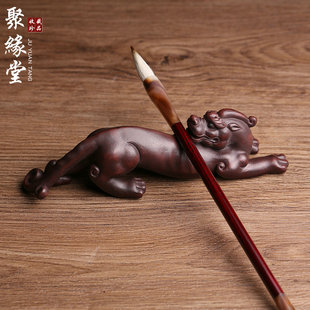 精品紫砂茶宠摆件招财貔貅笔架可养陈洪军全手工茶玩创意个性茶具