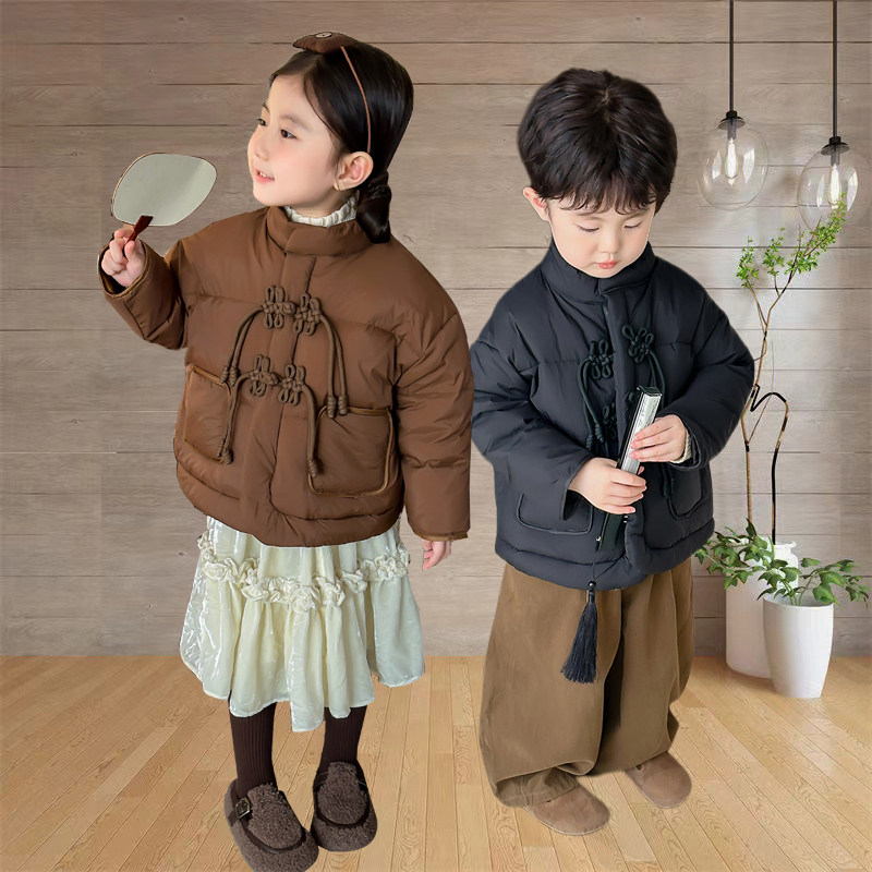 儿童羽绒服冬季国风新中式宝宝中小童拜年服男女童加厚面包服外套,童装/婴儿装/亲子装,羽绒服,淘宝优惠券,粉丝福利购,淘宝优惠卷