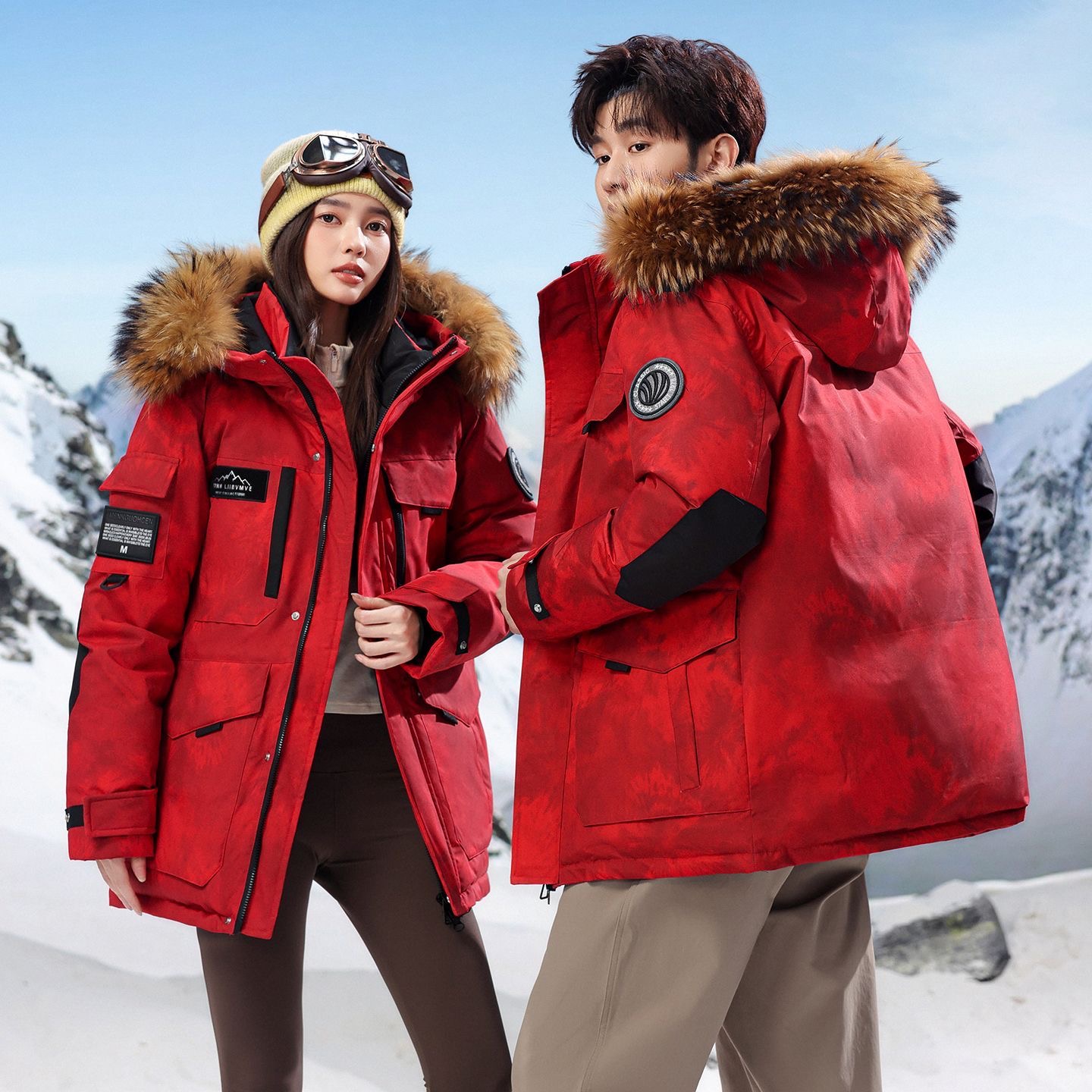 羽绒服男中长款冬季情侣极寒外套