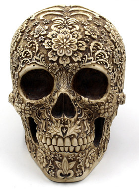 个性花纹鬼头树脂酒吧万圣节摆件