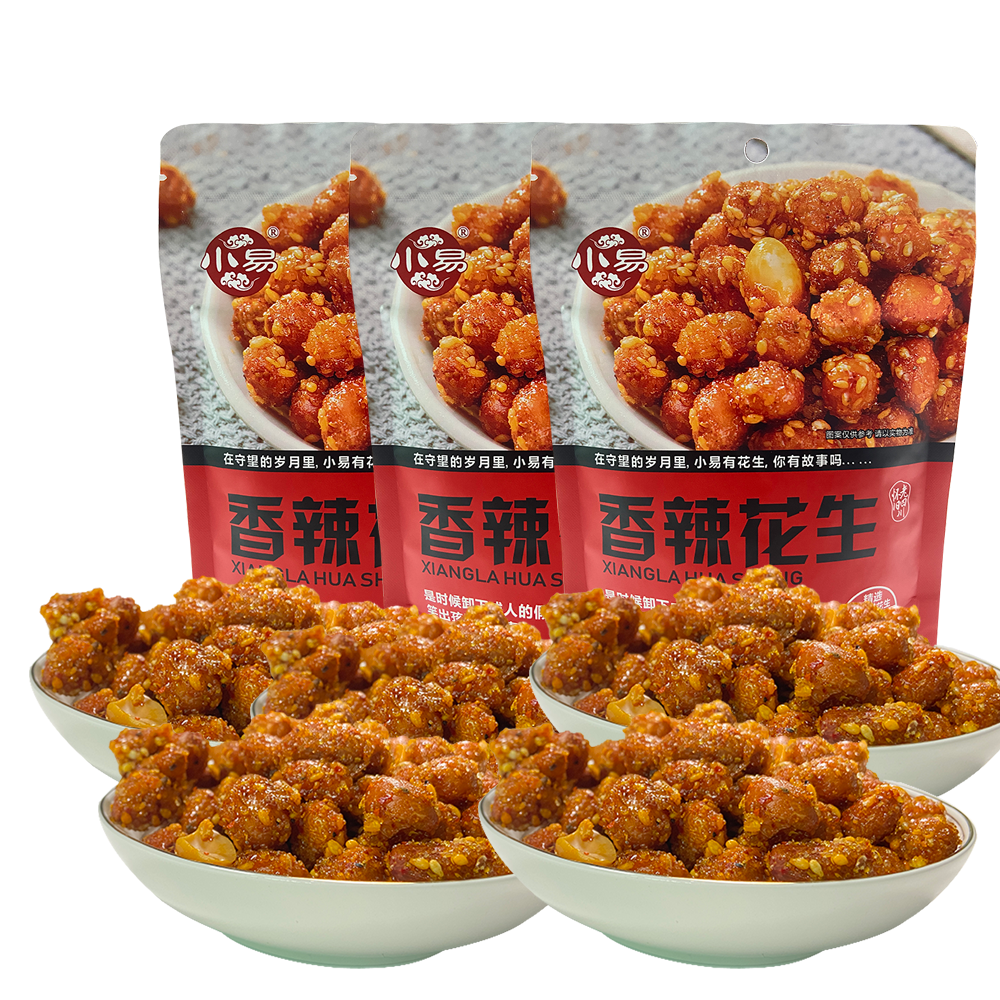 小易香辣花生四川乐山特产102g*12袋麻辣怪味花零食小吃休闲食品