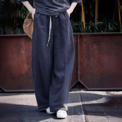 2026春季新款流浪宽松麻裤