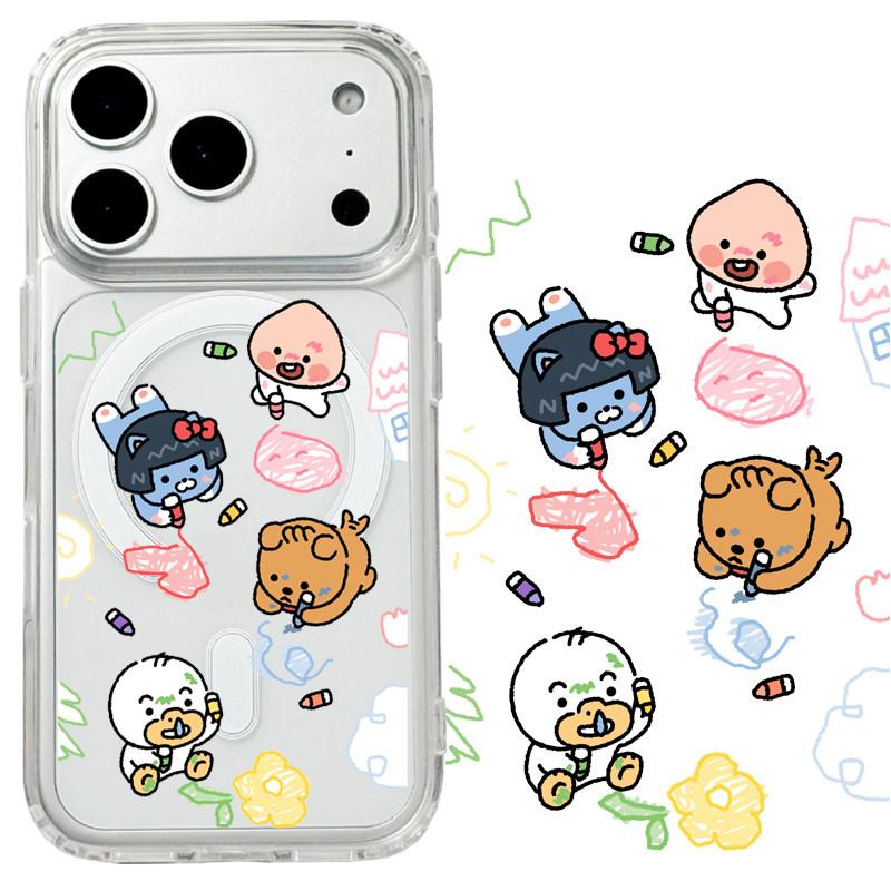 适用iphone17promax苹果17手机壳MagSafe磁吸16支架15透明14韩风13莱恩狮子26ultra卡通桃子17e可爱保护套16e