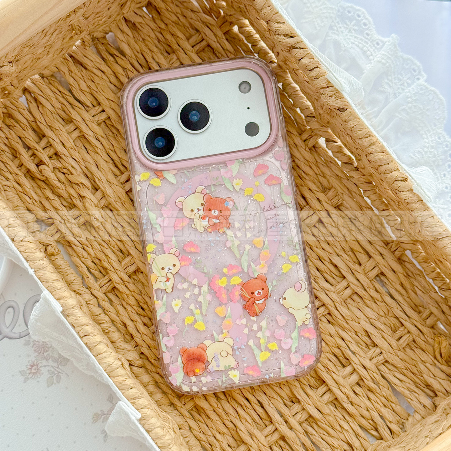 适用iphone18promax苹果18pro手机壳MagSafe磁吸18透明17闪粉17promax轻松熊17pro拉拉熊16三星15保护套14