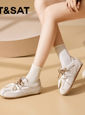 St&Sat/星期六春秋软底芭蕾德训鞋休闲系带运动单鞋女SSE1112C96