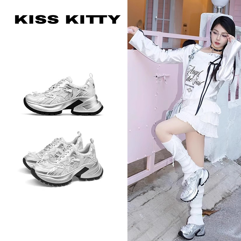 KISSKITTY珍珠芭蕾厚底老爹鞋