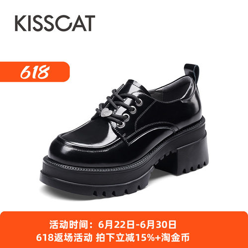 接吻猫英伦风经典百搭乐福鞋女