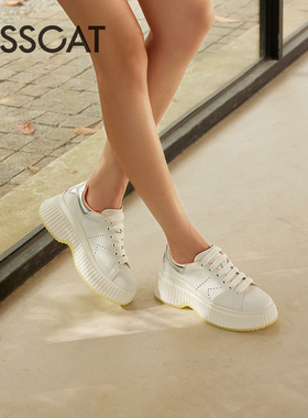 KISS CAT/接吻猫春秋厚底老爹鞋增高单鞋休闲小白鞋女KA54542-50