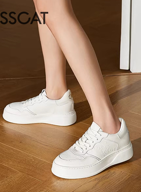 KISS CAT/接吻猫春秋厚底增高小白鞋运动休闲板鞋女KA52553-50
