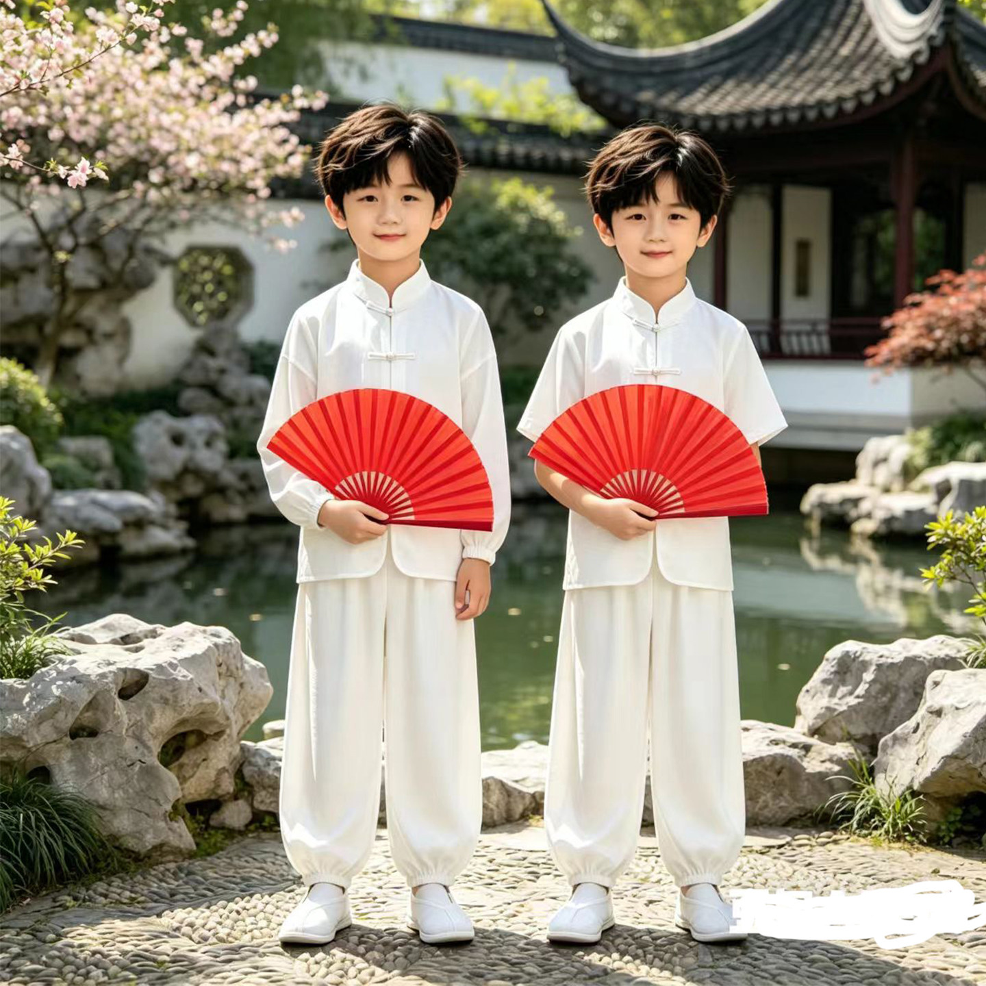 六一儿童武术服长短袖套装男女童太极功夫夏演出服幼儿打鼓表演服
