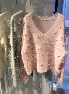 anyspoor国内专柜正品代购秋冬气质宽松休闲绵羊毛套头针织84D635