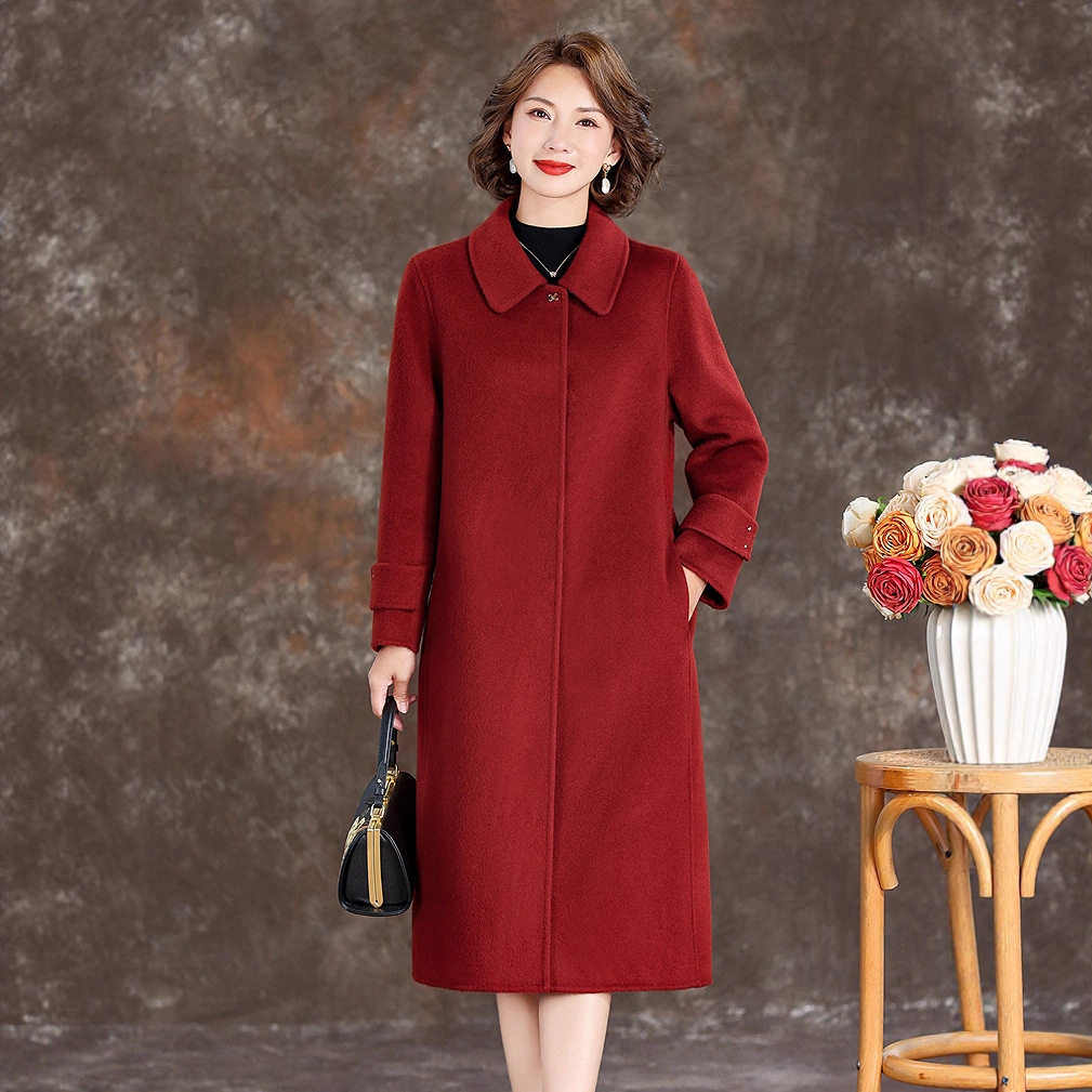 双面羊绒大衣女喜婆婆婚宴红色小个子中长款妈妈高端羊毛呢子外套,女装/女士精品,毛呢外套,淘宝优惠券,粉丝福利购,淘宝优惠卷