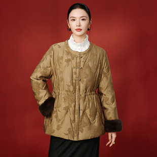 品牌2026结婚国风95白鹅绒服女轻奢中式新年本命年红色羽绒服