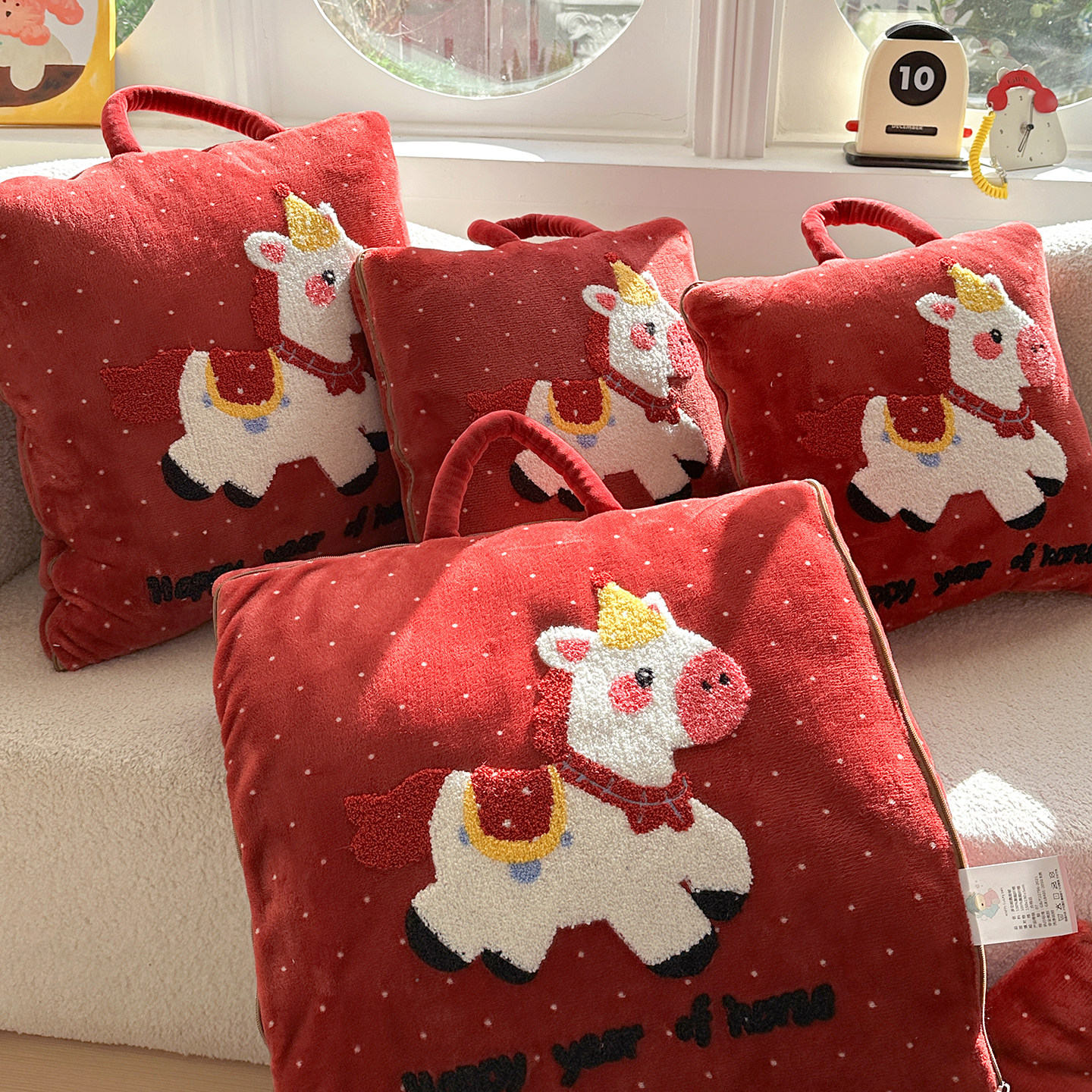 2026新款马年抱枕被子两用加厚多功能车载办公室午睡枕头毯子冬季,居家布艺,抱枕被,淘宝优惠券,粉丝福利购,淘宝优惠卷