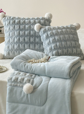 牛奶绒抱枕被子两用车载多功能折叠靠垫办公室午睡枕头毯子二合一