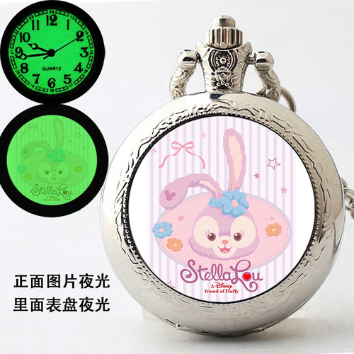 迪士尼怀表夜光照片荧光达菲星黛露雪莉玫玩具礼物手表奥乐米拉