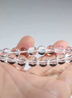 【新品】白水晶手链 卡10圆珠女款手串 楼叔