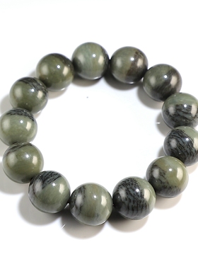 【聚宝盆】和田玉手链 卡16圆珠手串微瑕特价 楼叔孤品