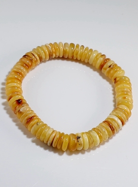 【清仓价】天然蜜蜡手链 有瑕疵药片珠女款琥珀手串 楼叔孤品