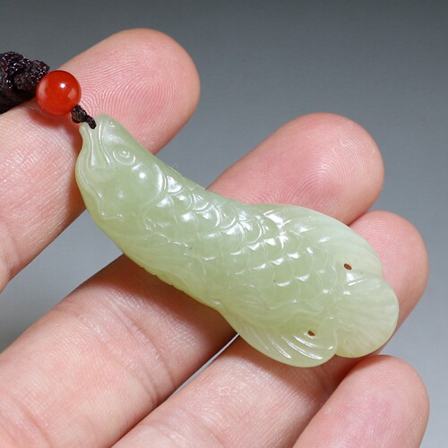 【龙鱼】和田玉挂件 新疆黄口料吊坠 楼叔孤品