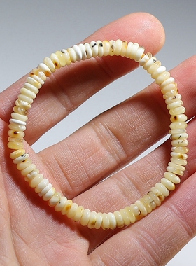 【清仓价】天然蜜蜡细手链 有瑕疵药片珠女款琥珀手串 楼叔孤品