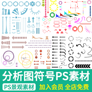 分析图符号箭头线条PSD源文件竞赛风建筑景观设计PS图标指示素材