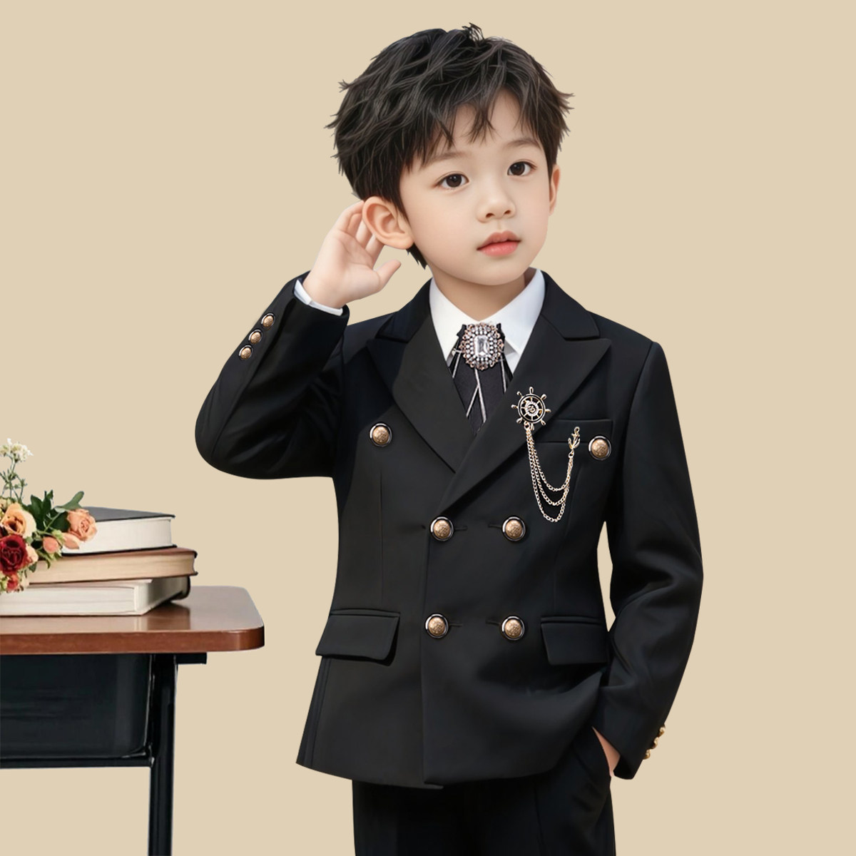 英伦花童男童西装套装帅气礼服