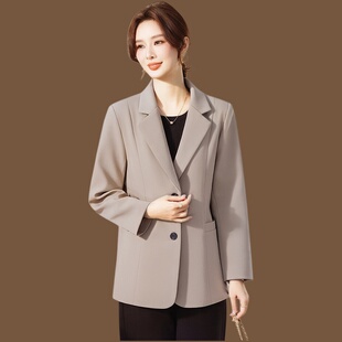 妈妈春装外套修身西服2026新款中年女人洋气时尚长袖小西装上衣服