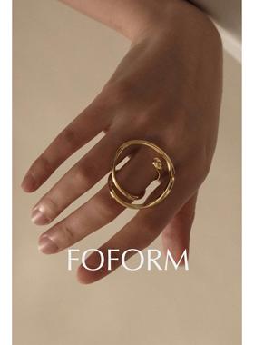 蛇年开运戒指黄铜镀18k金中性