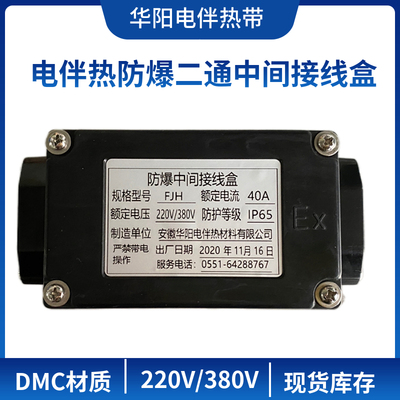 电伴热专用防爆二通接线盒伴热线两通接线盒FIH 50A 220V现货