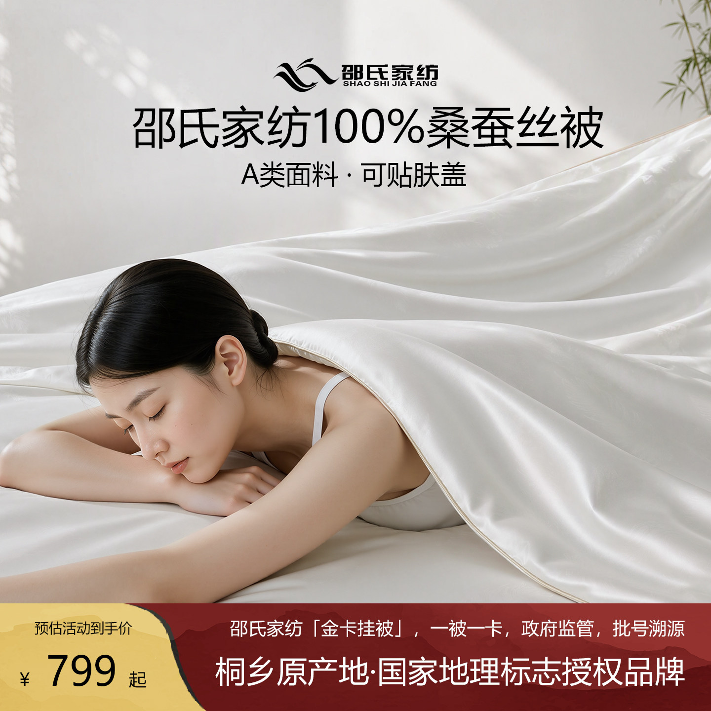 邵氏家纺100%桑蚕丝被春秋子母被图片