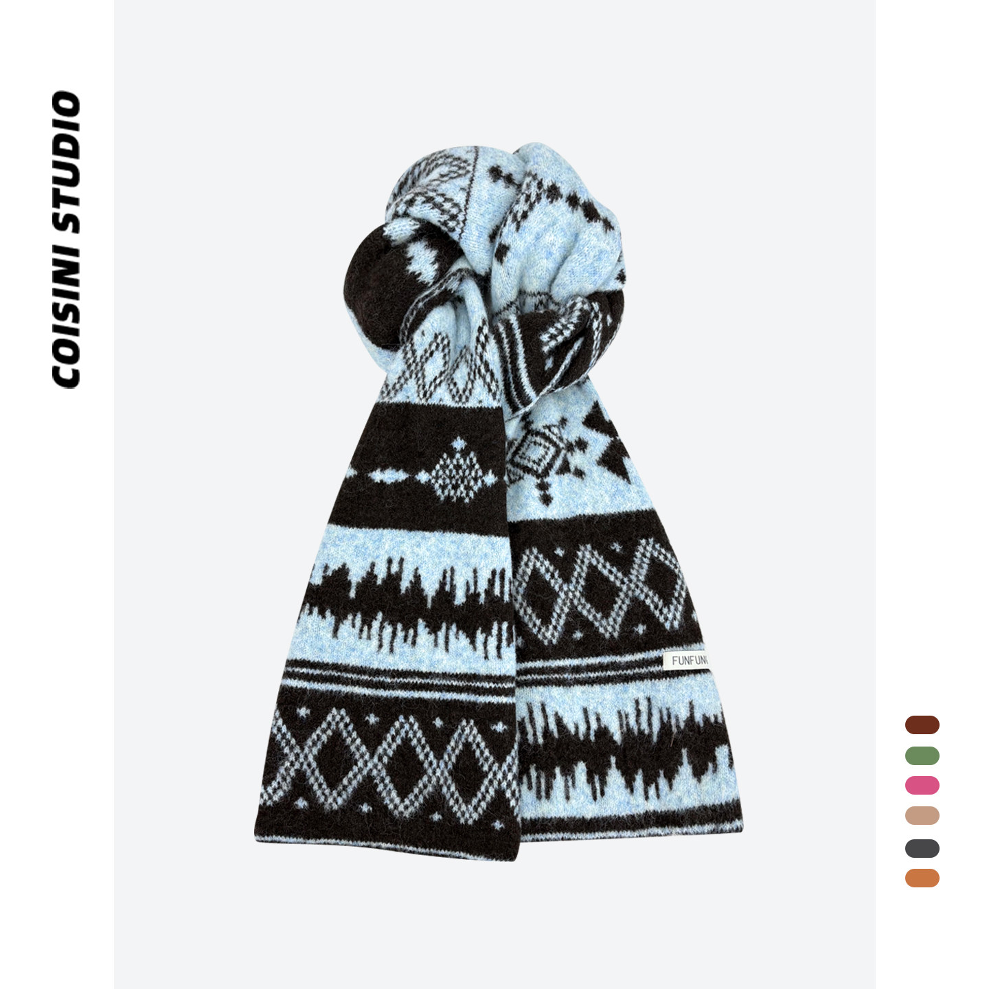 复古费尔岛风提花针织围巾女冬季加厚保暖学院风围脖情侣休闲百搭,服饰配件/皮带/帽子/围巾,围巾/丝巾/披肩,淘宝优惠券,粉丝福利购,淘宝优惠卷