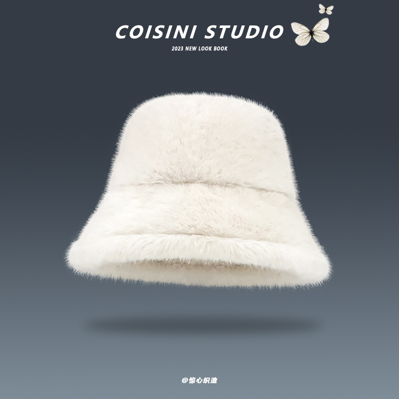 韩版新款毛绒渔夫帽盆帽男女秋冬