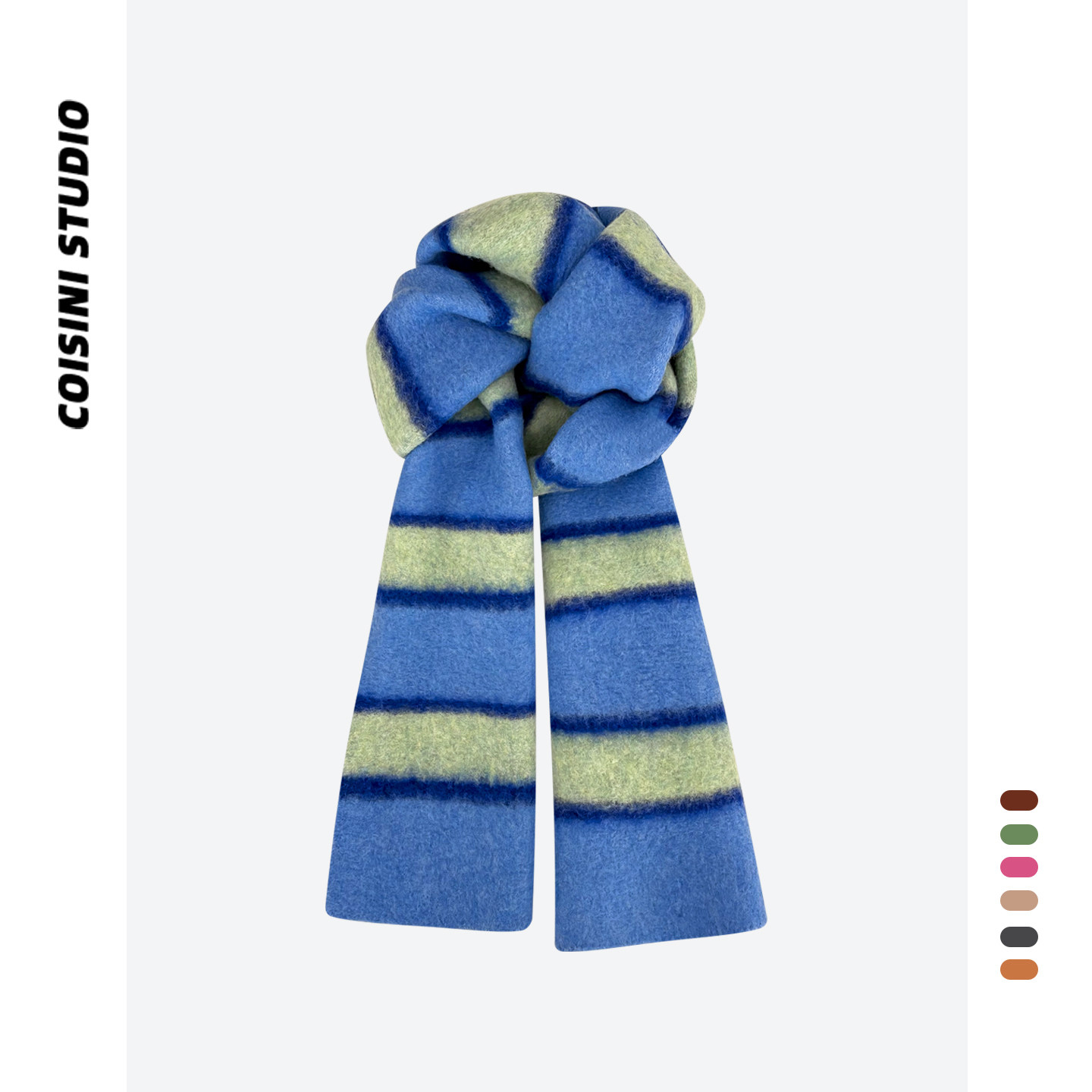 韩系条纹混纺拉绒明媚蓝色围巾女秋冬撞色氛围感出片文艺百搭休闲,服饰配件/皮带/帽子/围巾,围巾/丝巾/披肩,淘宝优惠券,粉丝福利购,淘宝优惠卷