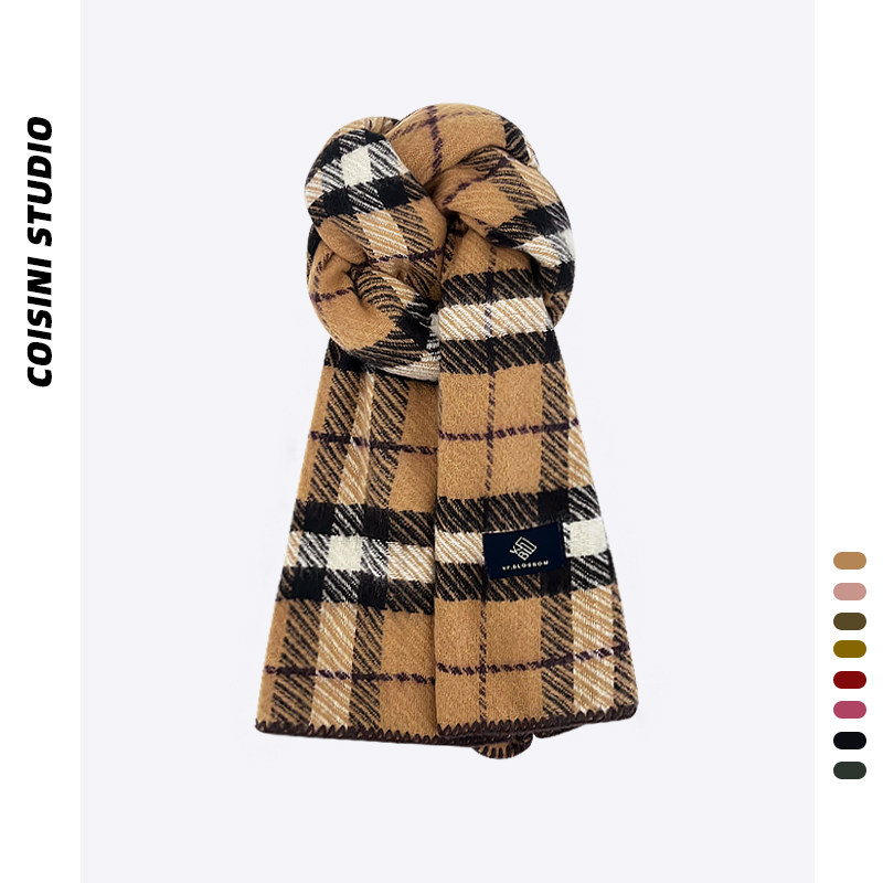 2025新款复古美拉德缝边仿羊绒围巾女冬季保暖百搭情侣围脖披肩潮,服饰配件/皮带/帽子/围巾,围巾/丝巾/披肩,淘宝优惠券,粉丝福利购,淘宝优惠卷